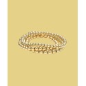 Bead Stack 14K Yellow Gold Plated Sterling Silver Bracelet Set of 3