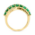 Emerald (2-3/4 ct) & Diamond (1/6 ct) Crossover Cluster Ring in 14k Gold