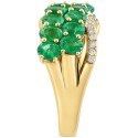 Emerald (2-3/4 ct) & Diamond (1/6 ct) Crossover Cluster Ring in 14k Gold