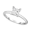 Diamond (1 ct) Princess Engagement Ring in 14k White, Yellow or Rose Gold