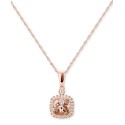 Diamond (1/8 ct) Pendant Necklace in 14k Rose Gold, 16