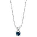 10k White Gold Blue Diamond Necklace and Earring Set (1/6 ct)