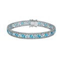 Blue and White Topaz Tennis Bracelet