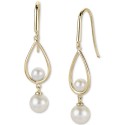 (4 & 6mm) Teardrop Drop Earrings in 14k Gold-Plated Sterling Silver