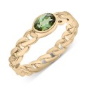 Green Tourmaline Chain Link Ring (1/2 ct) in Gold Vermeil