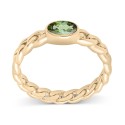 Green Tourmaline Chain Link Ring (1/2 ct) in Gold Vermeil