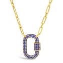 Pave Cubic Zirconia Carabiner Lock Necklace