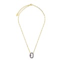 Pave Cubic Zirconia Carabiner Lock Necklace