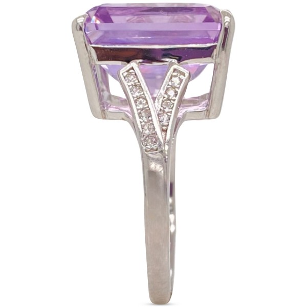 Pink Amethyst (7-1/4 ct) & White Topaz (3/8 ct) Statement Ring