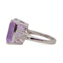 Pink Amethyst (7-1/4 ct) & White Topaz (3/8 ct) Statement Ring