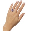 Pink Amethyst (7-1/4 ct) & White Topaz (3/8 ct) Statement Ring