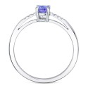 Tanzanite (1/2 ct) & Diamond (1/20 ct) Ring in 14k White Gold