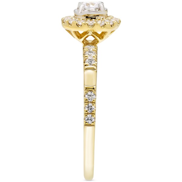 Diamond Halo Ring (1/2 ct) in 14k Gold