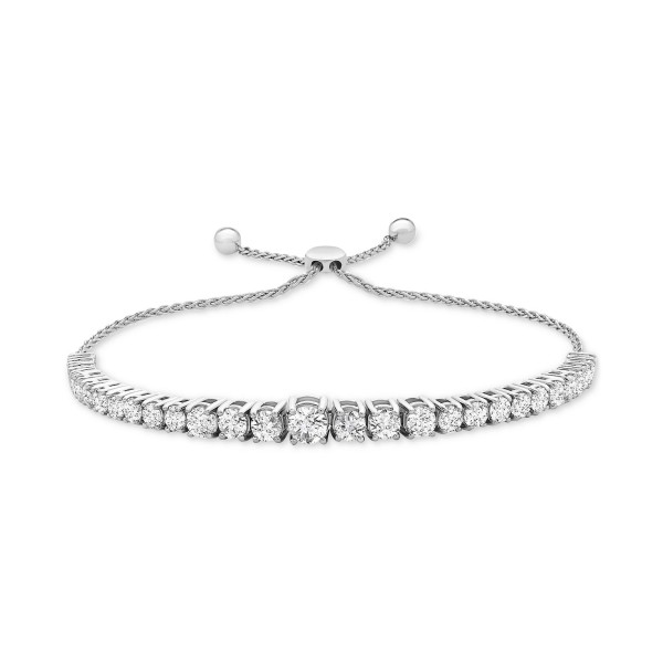 Diamond Bolo Bracelet (2 ct) in 14k White Gold