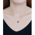 Simulated Blue Sapphire and Cubic Zirconia Bee Pendant