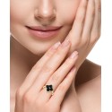 Onyx & Diamond Accent Flower Ring in 14k Gold