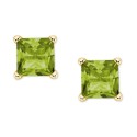 Peridot Square Stud Earrings (3/4 ct) in 14k Gold