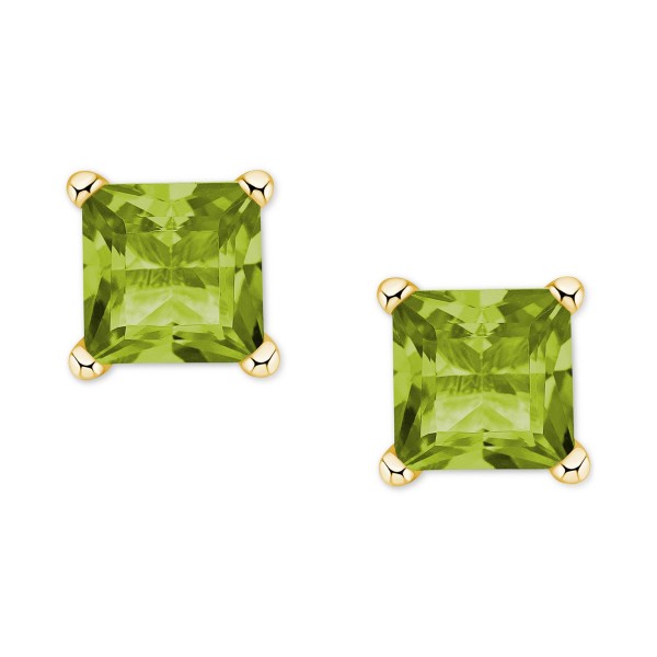 Peridot Square Stud Earrings (3/4 ct) in 14k Gold