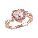 Morganite Pink Tourmaline and Diamond Accent Heart Ring