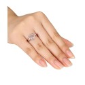 Morganite Pink Tourmaline and Diamond Accent Heart Ring