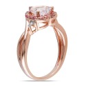 Morganite Pink Tourmaline and Diamond Accent Heart Ring