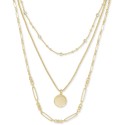 14k Gold-Plated Crystal & Medallion Charm Layered Necklace, 16