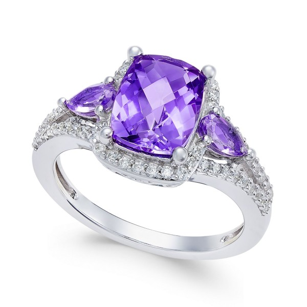 Amethyst (1-3/4 ct) and White Topaz (1/4 ct) Ring