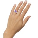 Amethyst (1-3/4 ct) and White Topaz (1/4 ct) Ring