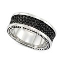 Men's' Black Ion-Plated Ring in Stainless Steel