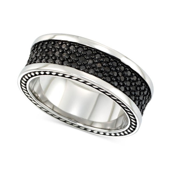 Men's' Black Ion-Plated Ring in Stainless Steel