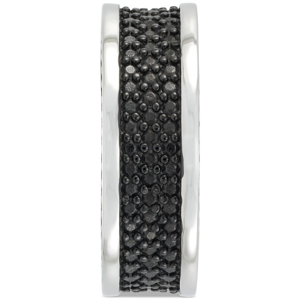 Men's' Black Ion-Plated Ring in Stainless Steel