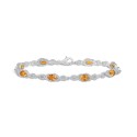 Citrine and White Topaz Bracelet (3-5/8 ct t.w and 2 ct t.w)