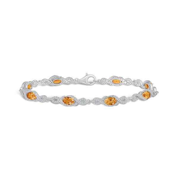 Citrine and White Topaz Bracelet (3-5/8 ct t.w and 2 ct t.w)