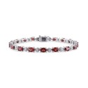 Garnet (9-7/8 ct) & Diamond Accent Link Bracelet