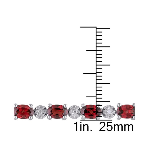 Garnet (9-7/8 ct) & Diamond Accent Link Bracelet