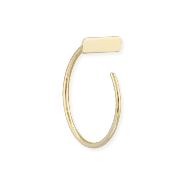 Bar Hoop Earrings Set in 14k Gold