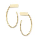 Bar Hoop Earrings Set in 14k Gold