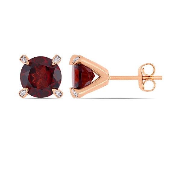 Gemstone and Diamond Accent Stud Earrings