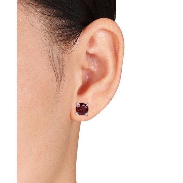 Gemstone and Diamond Accent Stud Earrings