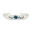 Silver-Tone Pavé & Flower Cuff Bracelet