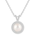 Diamond (1/8 ct) Halo Pendant Necklace