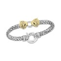 Diamond (1/4 ct) & Mesh Bracelet & 14k Gold-Plate