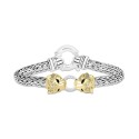 Diamond (1/4 ct) & Mesh Bracelet & 14k Gold-Plate