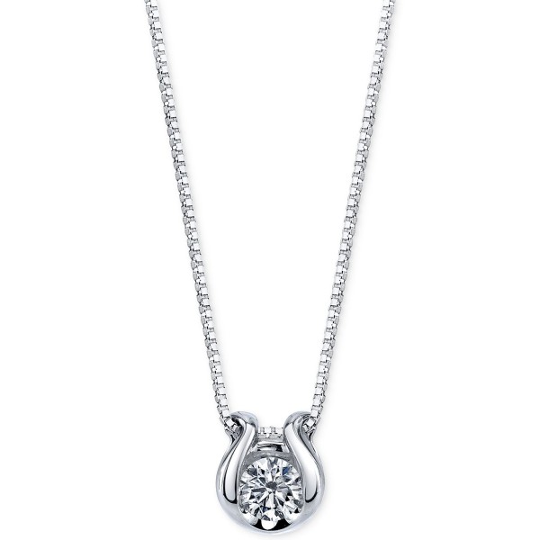 Diamond Accent Pendant Necklace in 14k White Gold