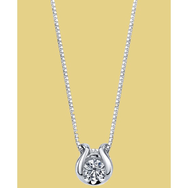 Diamond Accent Pendant Necklace in 14k White Gold