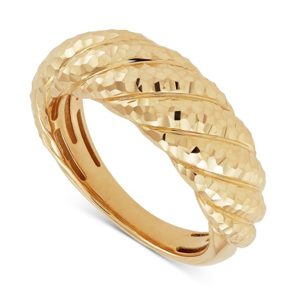 Textured Croissant Statement Ring in 10k Gold