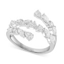 Diamond Triple-Row Ring (1-3/8 ct) in 14k White Gold