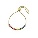 Women's Rainbow Crystal Bezel Set Adjustable Bracelet