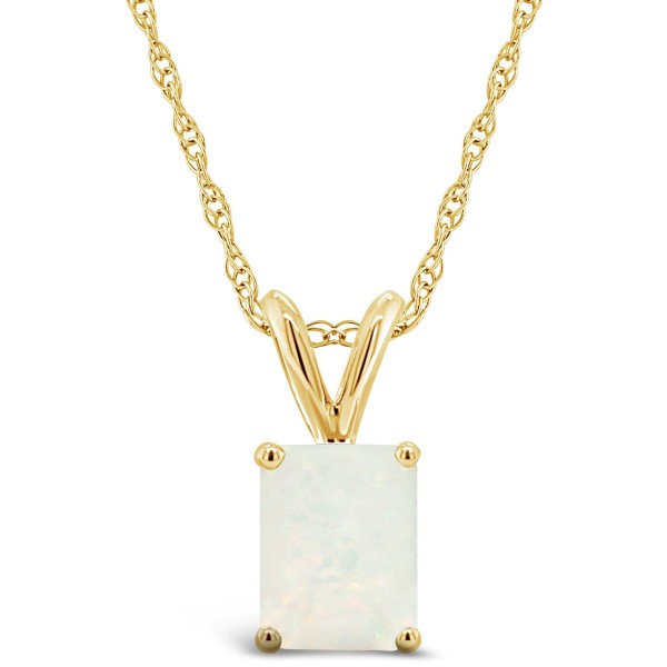 Opal (3/4 ctt.w ) Pendant Necklace in 14K White Gold or 14K Yellow Gold