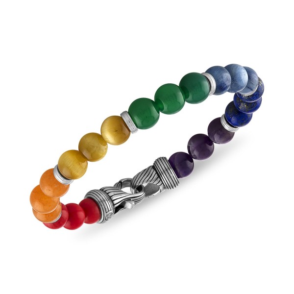 Multi-Stone Rainbow Beaded Bracelet